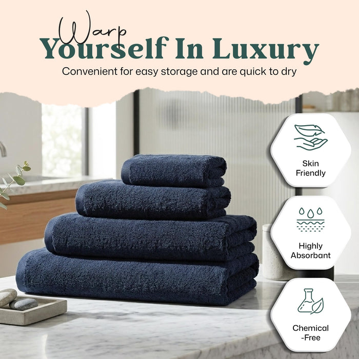 Solid Bath Towel 30x56 inch Marine Blue