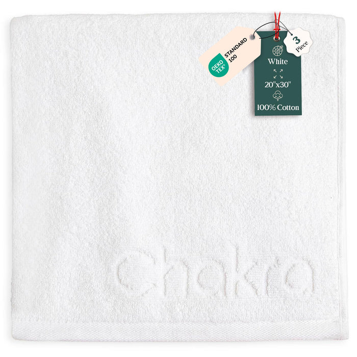 Solid Hand Towel 20x30 inch 3 Pack White