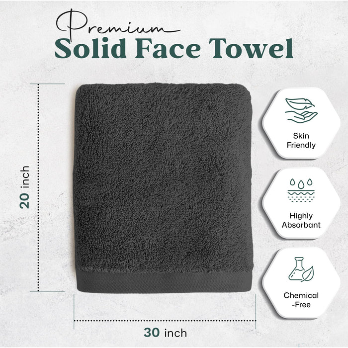 Solid Bundle 2 Pack of Washcloth and Face Towel Anthracite