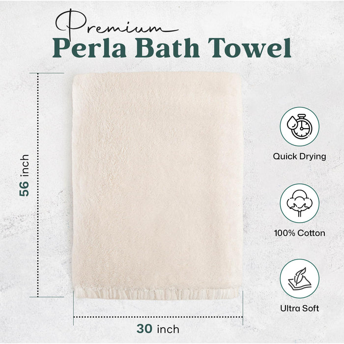 Perla Bath Towel 30x56 inch Ecru