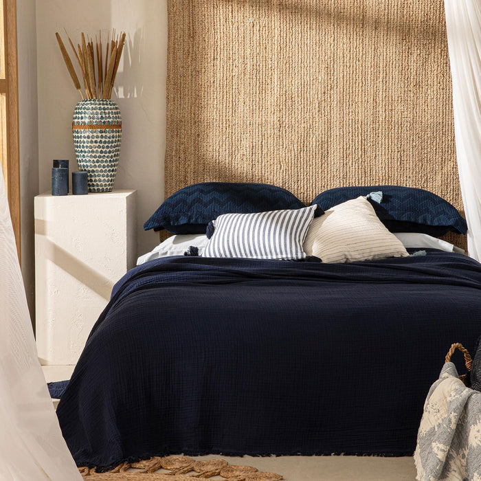 Marfa Single Size Pique 63x87 inch Marine Blue