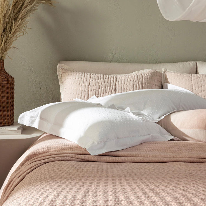 Palmita Pique Coverlet Double Size 79x87 inch Soft Apricot