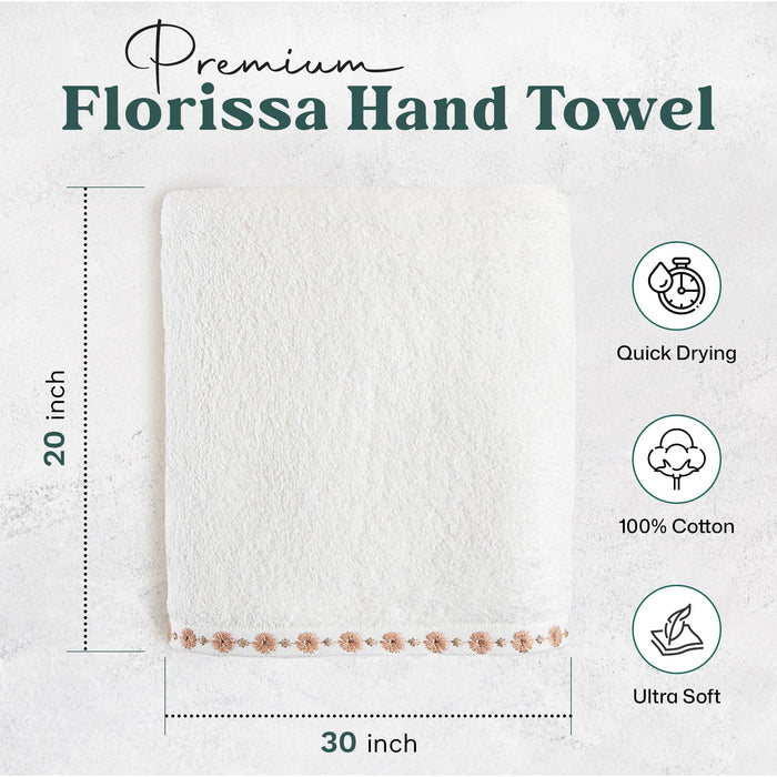 Florissa Hand Towel 20x30 inch White