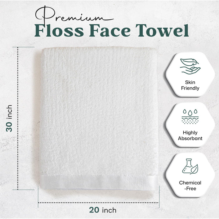 Floss Bundle 2 Pack of Washcloth and Face Towel White