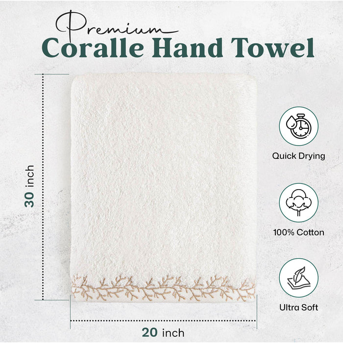 Coralle Hand Towel 20x30 inch Ecru