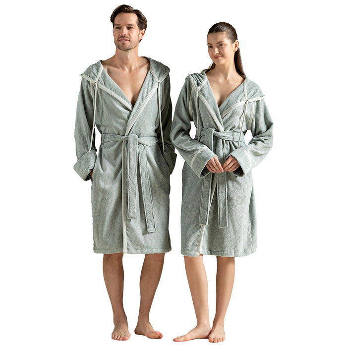 Ferme Unisex Terry Cloth Bathrobe Smoke Green
