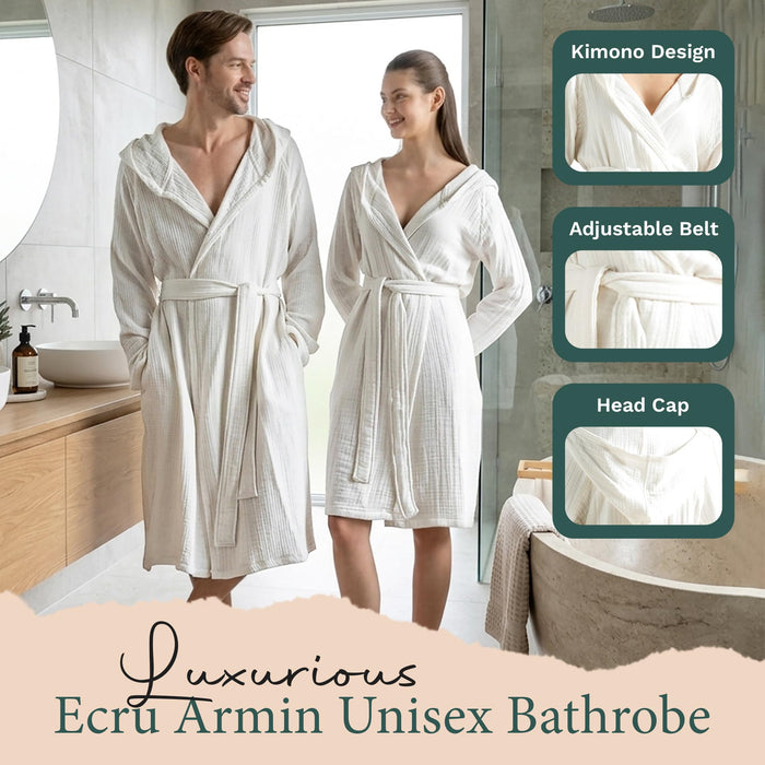 Armin Unisex Terry Cloth Bathrobe Ecru