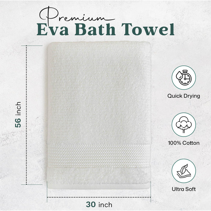 Eva Bath Towel 30x56 inch White