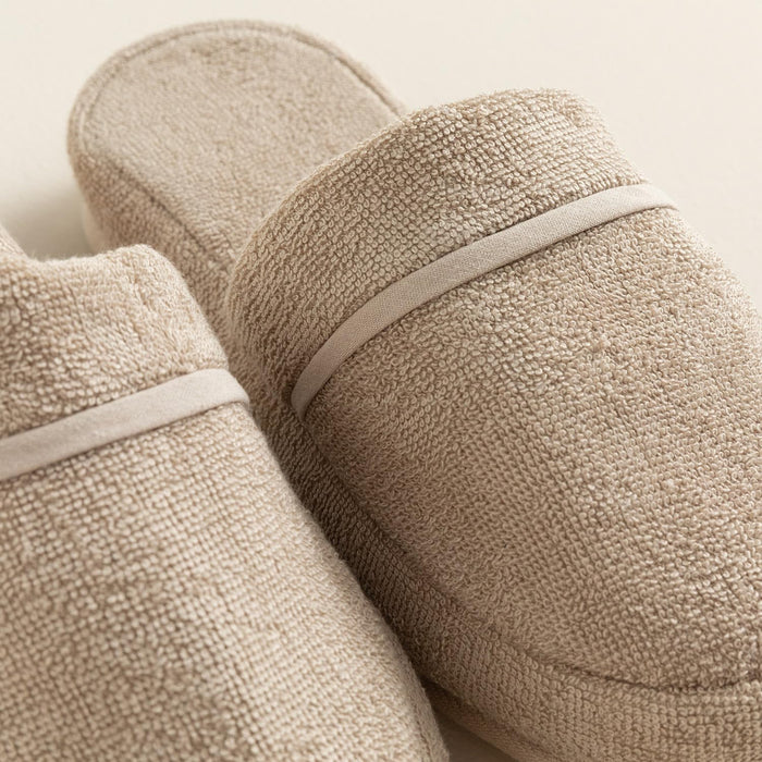 Solid Unisex Indoor House Slippers Dark Beige