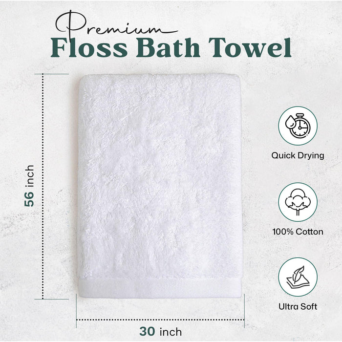 Floss Bath Towel 30x56 inch White