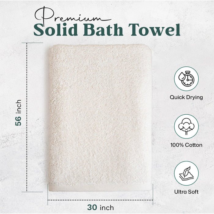 Solid Bath Towel 30x56 inch Ecru