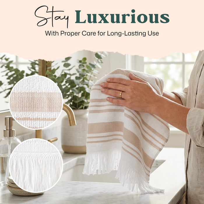 Derin Washcloth 13x13 inch White / Beige