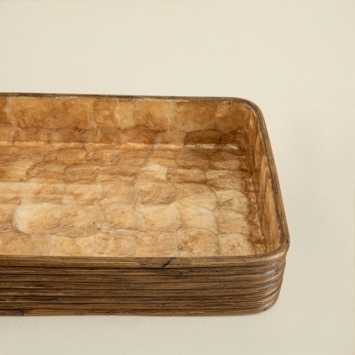 Innoq Round Decorative Tray 52x13 inch Pearl