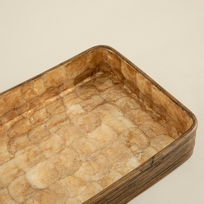 Innoq Round Decorative Tray 52x13 inch Pearl