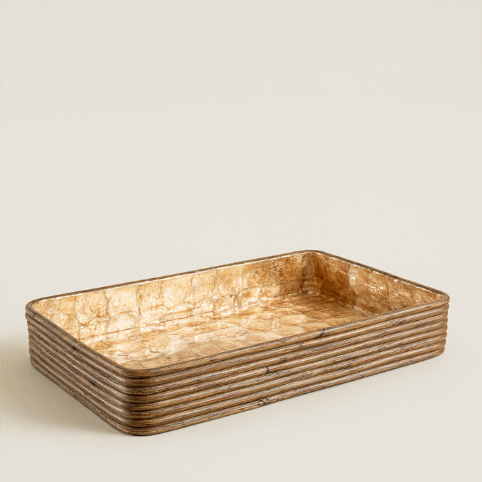 Innoq Square Decorative Tray 11 inch Pearl