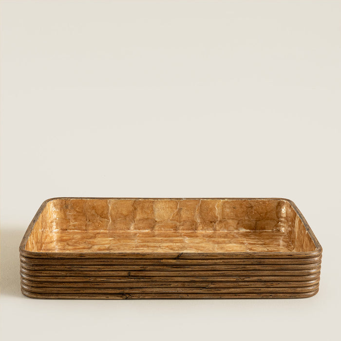 Innoq Square Decorative Tray 11 inch Pearl