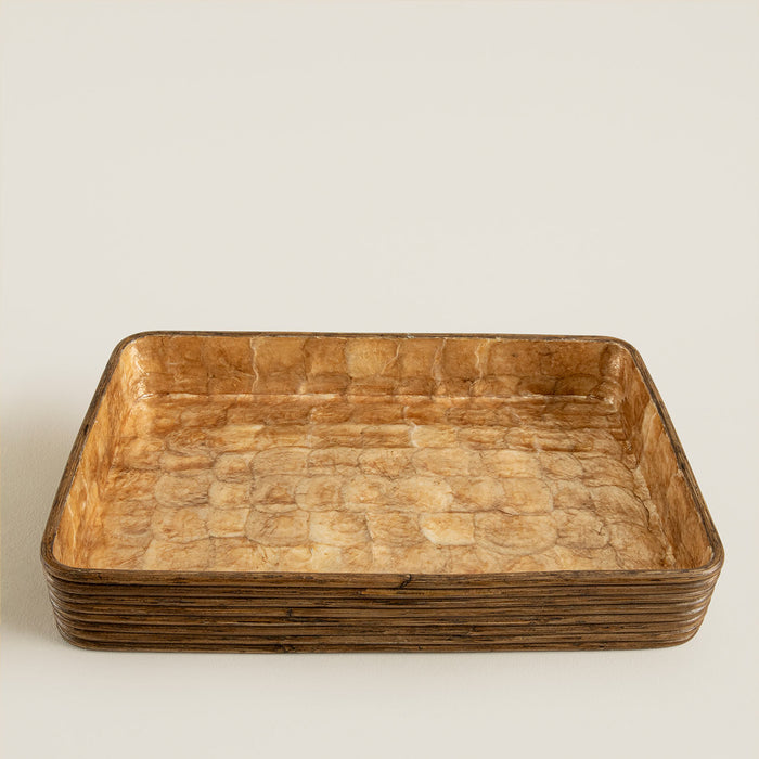 Innoq Square Decorative Tray 11 inch Pearl