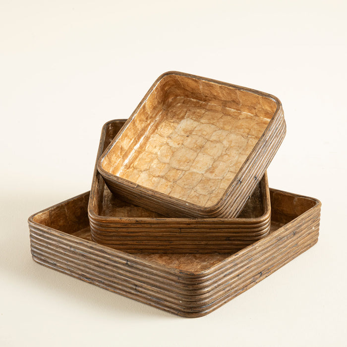 Innoq Square Decorative Tray 11 inch Pearl