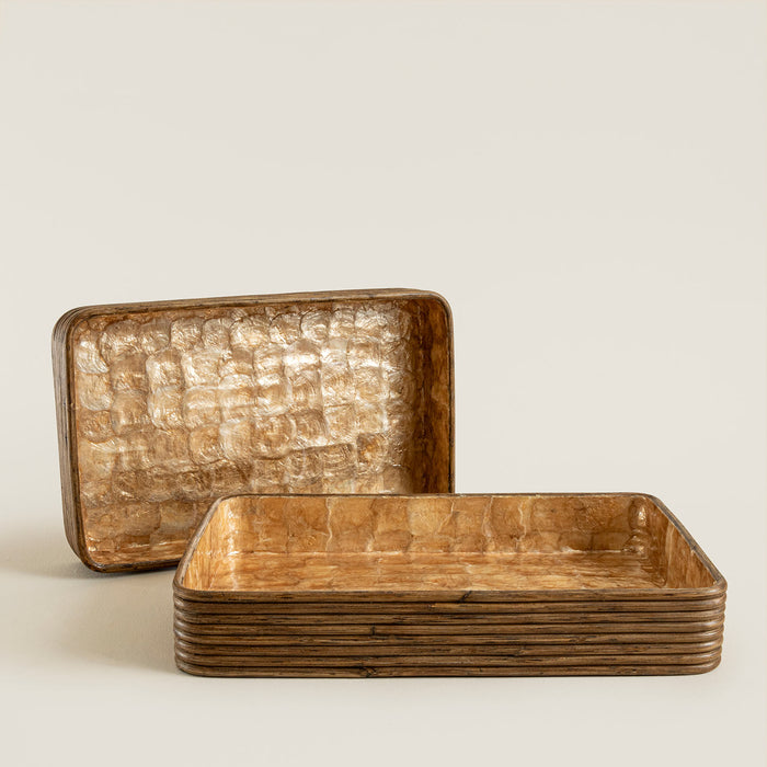 Innoq Square Decorative Tray 11 inch Pearl