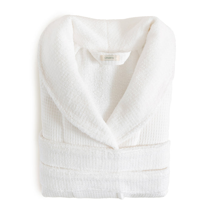 Frances Unisex Terry Cloth Bathrobe White
