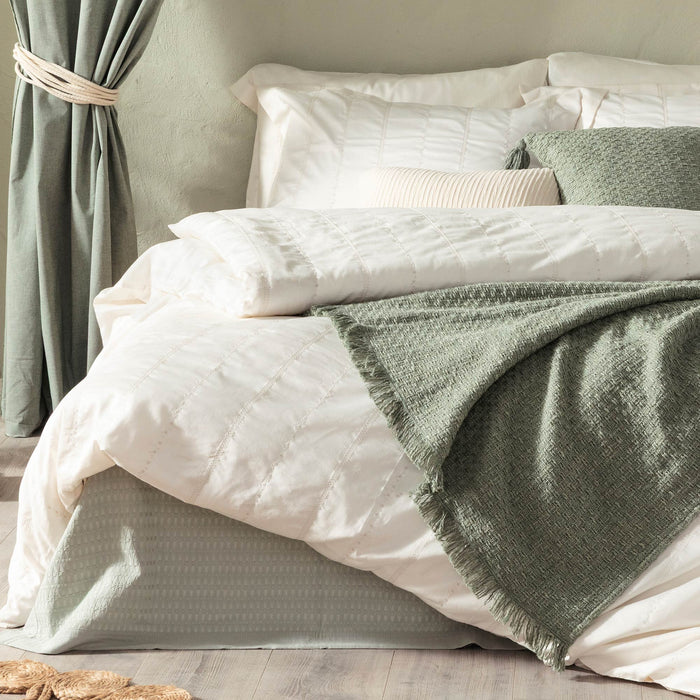 Alya Cal King Duvet Cover 106x92 inch Ecru