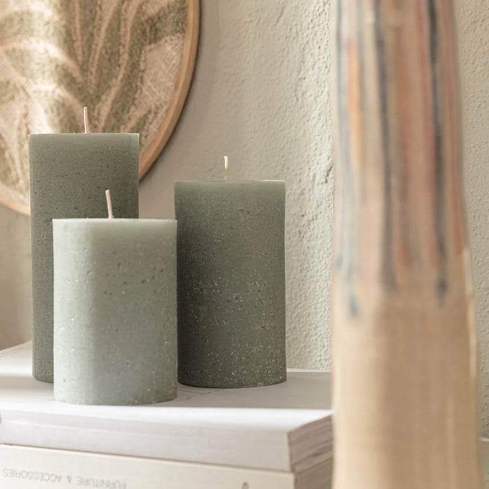Glacier Pillar Candle 2.75x4.72 inch Smoke Green