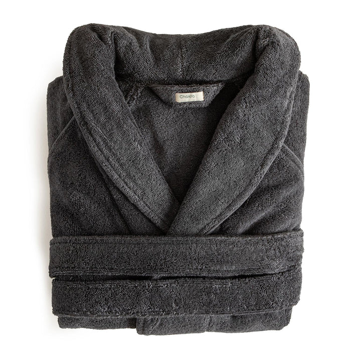 Solid Unisex Terry Cloth Bathrobe Anthracite