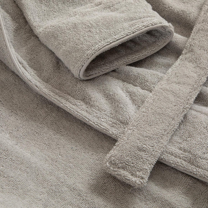Solid Unisex Terry Cloth Bathrobe Grey