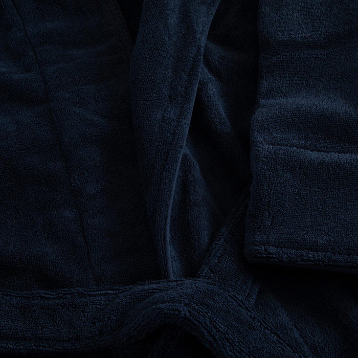 Solid Unisex Terry Cloth Bathrobe Marine Blue