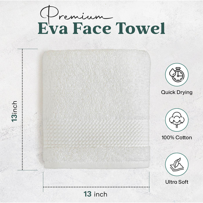 Eva Bundle 2 Pack of Washcloth and Face Towel White