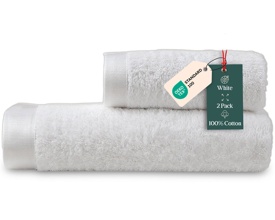 Floss Bundle 2 Pack of Washcloth and Face Towel White