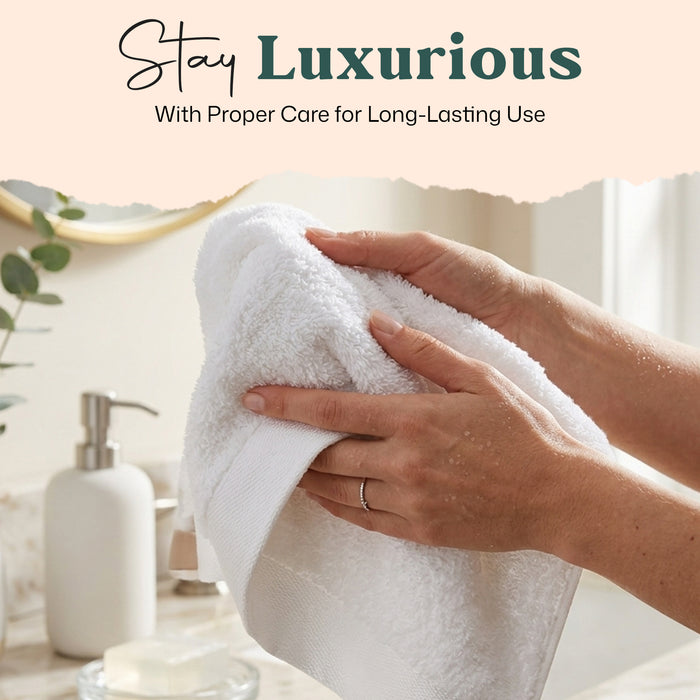 Eva Bundle 3 Pack of Washcloth, Bath and Hand Towels White