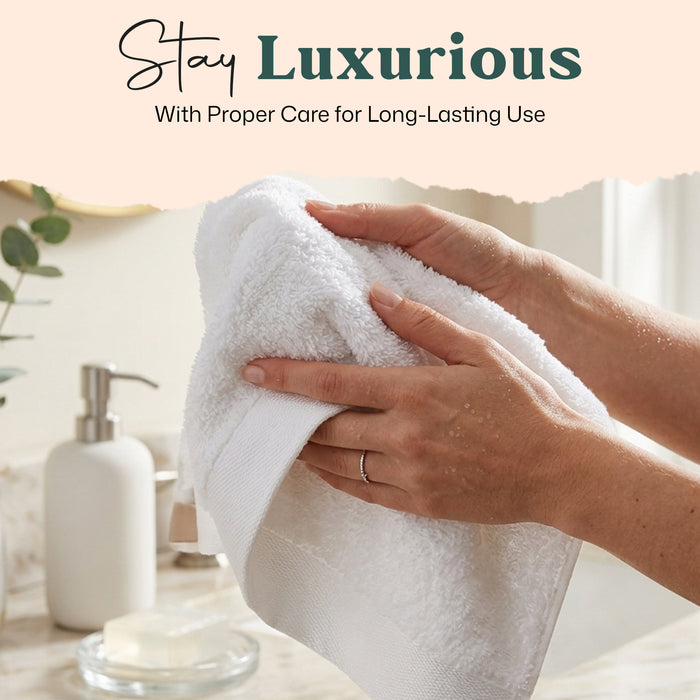 Floss Bundle 3 Pack of Washcloth, Bath and Hand Towels White