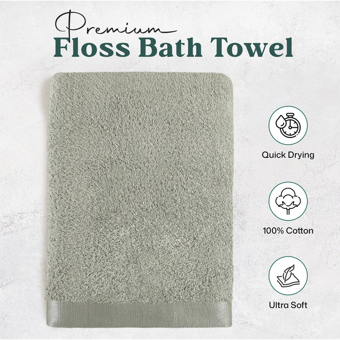 Floss Bundle 3 Pack of Washcloth, Bath and Hand Towels Smoke Green