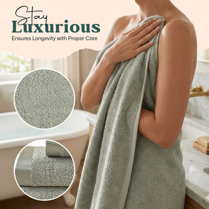 Floss Bundle 3 Pack of Washcloth, Bath and Hand Towels Smoke Green