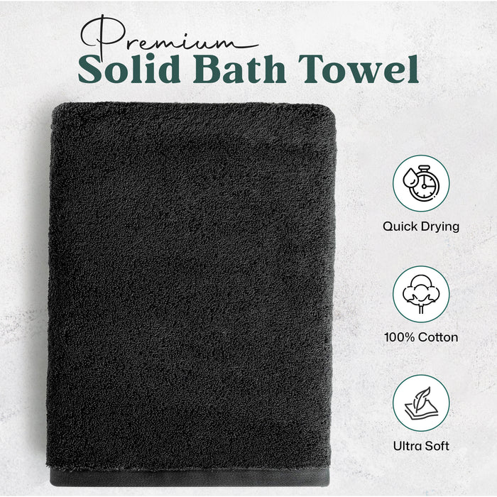 Solid Bundle 3 Pack of Washcloth, Bath and Hand Towels Anthracite