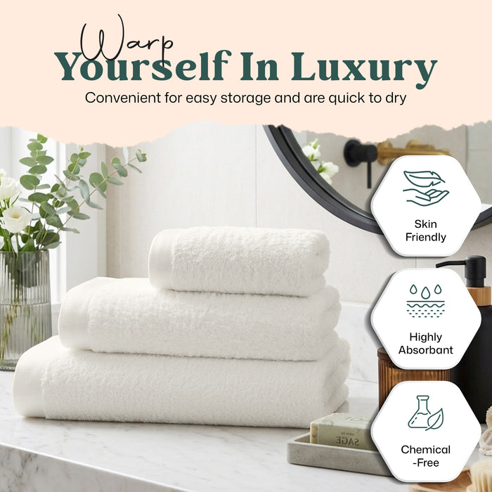 Floss Bundle 3 Pack of Washcloth, Bath Sheet and Bath Towel Ecru