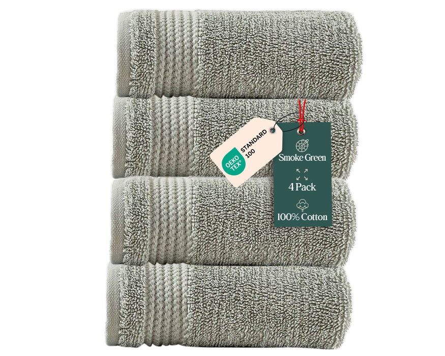 Eva Bundle 4 Pack of Washcloths Pearl Smoke Green