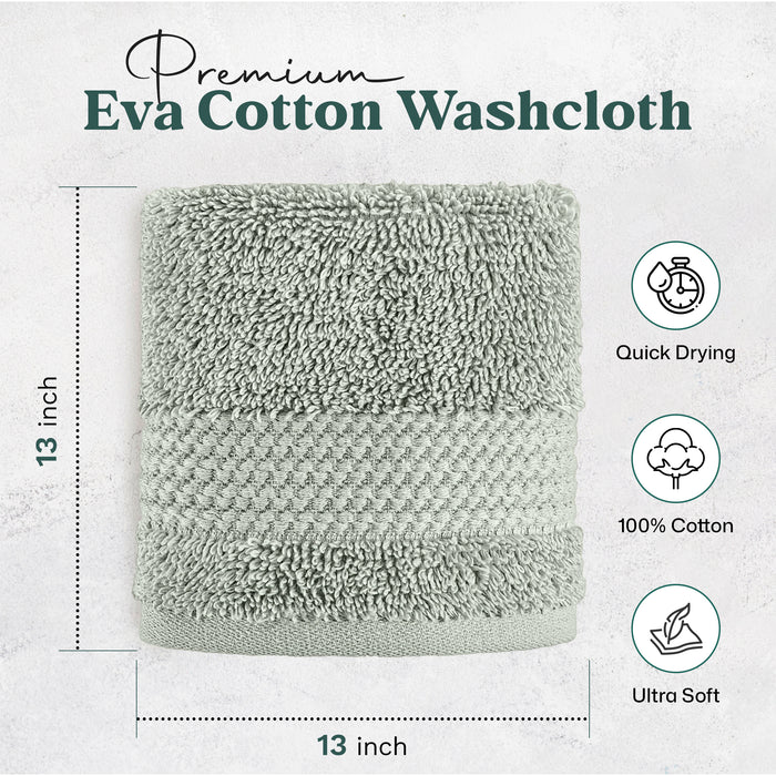 Eva Bundle 4 Pack of Washcloths Pearl Smoke Green