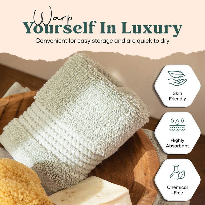 Eva Bundle 4 Pack of Washcloths Pearl Smoke Green
