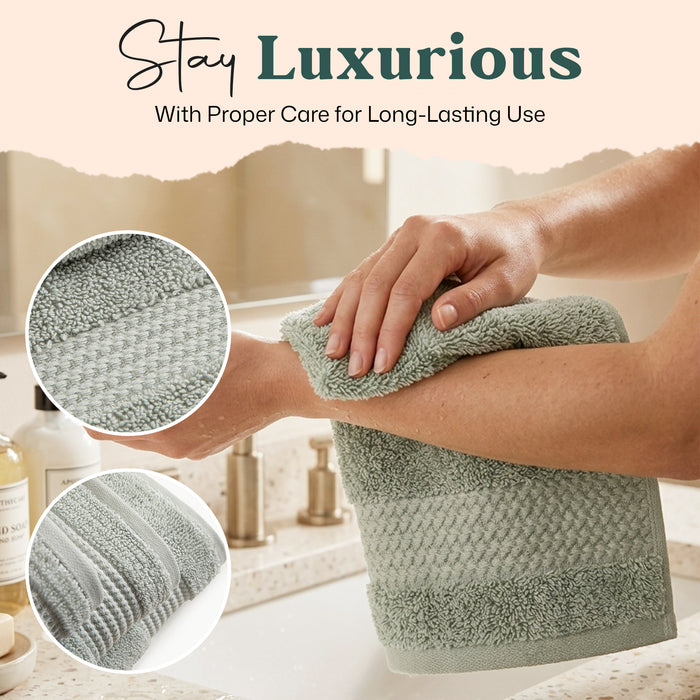 Eva Bundle 4 Pack of Washcloths Pearl Smoke Green