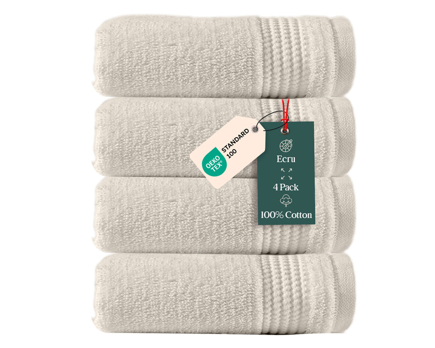 Eva Bundle 4 Pack of Washcloths Pearl Ecru