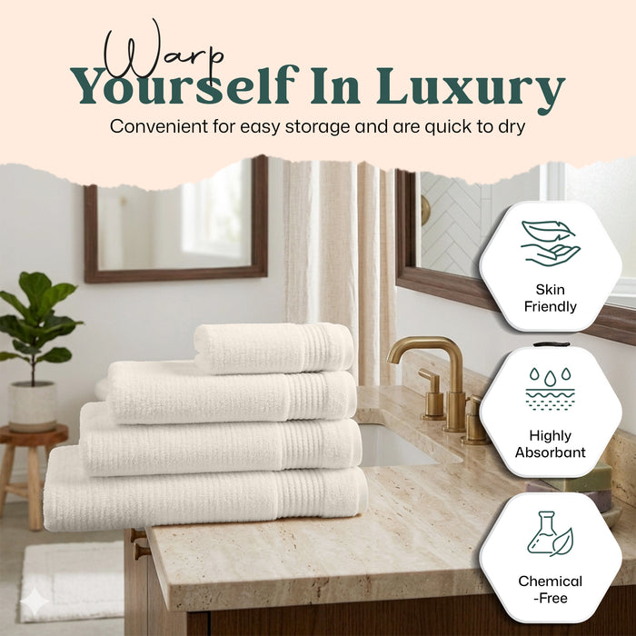 Eva Bundle 4 Pack of Washcloths Pearl Ecru