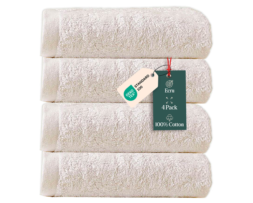 Solid Bundle 4 Pack of Washcloths Ecru