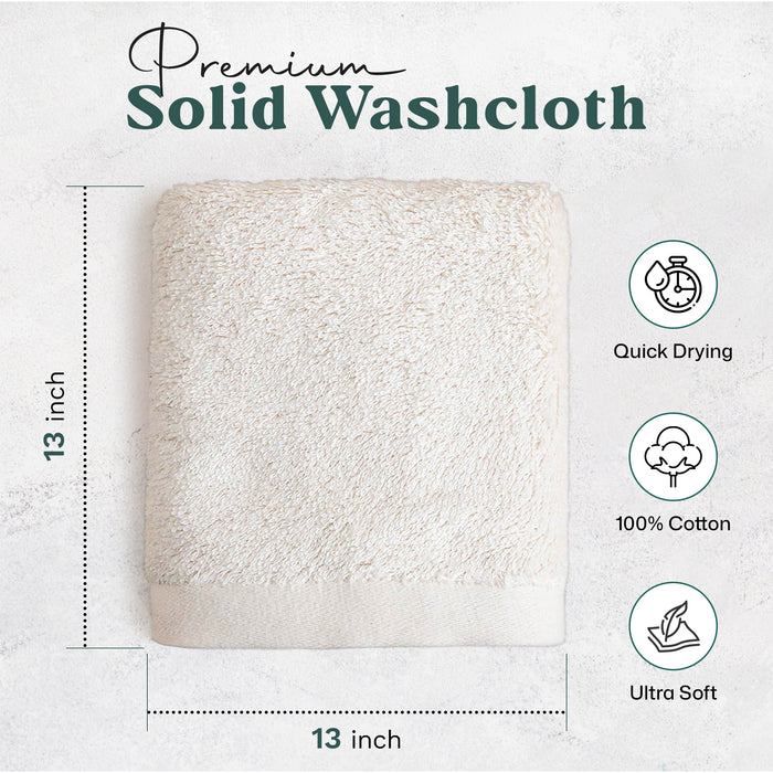 Solid Bundle 4 Pack of Washcloths Ecru