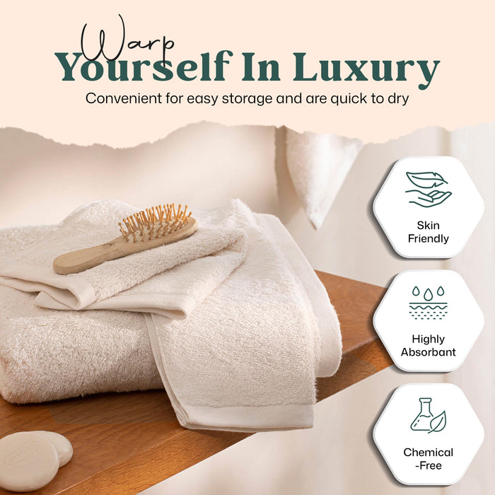 Solid Bundle 4 Pack of Washcloths Ecru