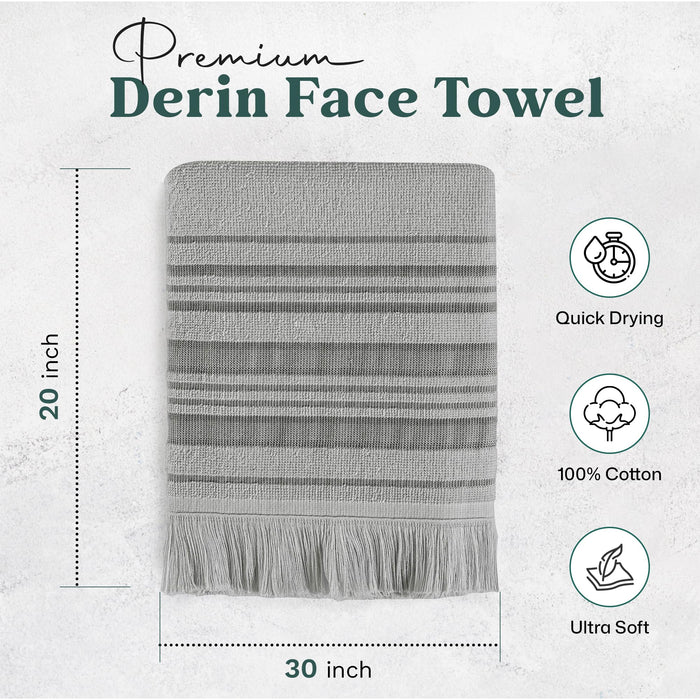 Derin Hand Towel 20x30 inch Pearl Blue / Smoke Grey