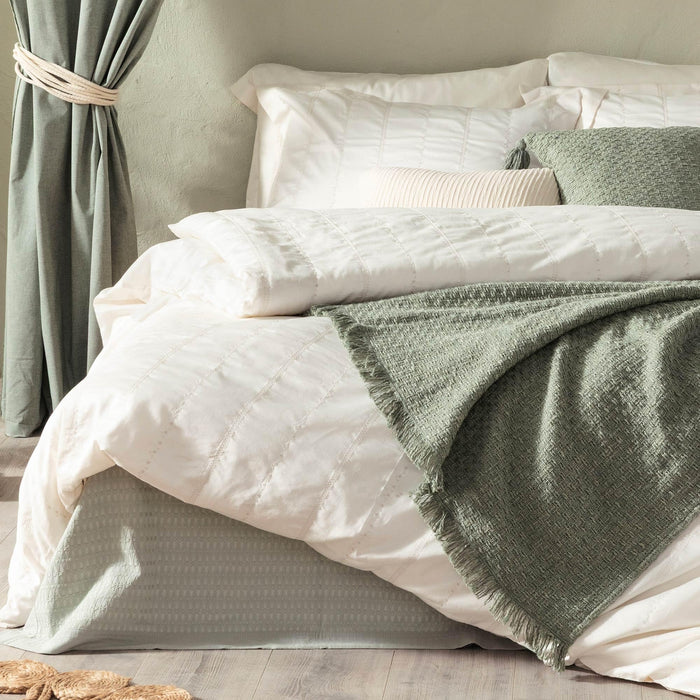 Alya Duvet Cover Set 90x92 inch Ecru