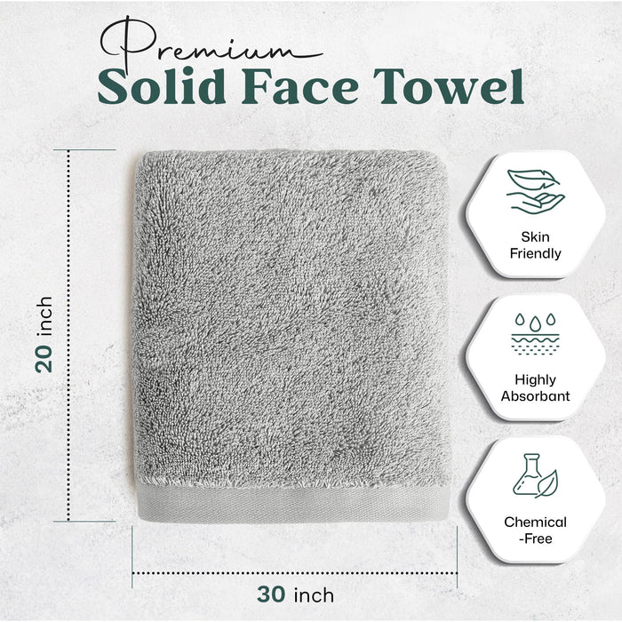 Solid Bundle 2 Pack of Washcloth and Face Towel Pearl Blue