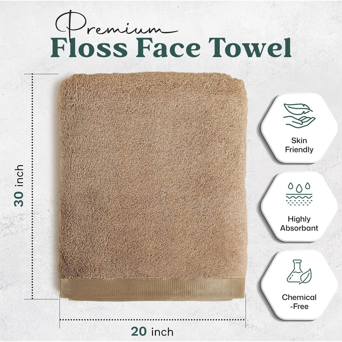 Floss Bundle 2 Pack of Face and Bath Towel Smoke Green